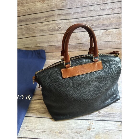 Dooney & Bourke Dillen Crossbody Satchel Navy & Tan Pebbled Leather - Picture 5 of 12